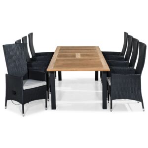 Asztal és szék garnitúra VG6039 Fekete + tikfa