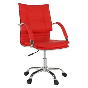 Irodai szék, textilbőr piros, QUIRIN NEW