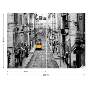 Fotótapéta GLIX - Lisszabon Fekete És Fehér Tapet nețesute - 208x146 cm
