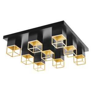 Eglo - LED Mennyezeti 60 cm átmérőjű fekete/arany Montebaldo