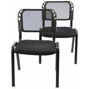 Készlet rakásolható konferencia székból 2 darab - fekete