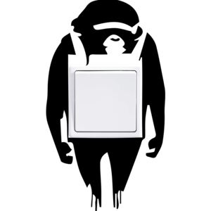 Falmatrica GLIX - Banksy "Monkey" 25 x 14 cm Fekete