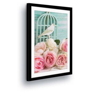 Vászonkép GLIX - Roses in the Passepartout 60x40 cm