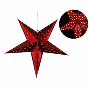 Karácsonyi csillag időzítővel 60cm/10x LED - piros