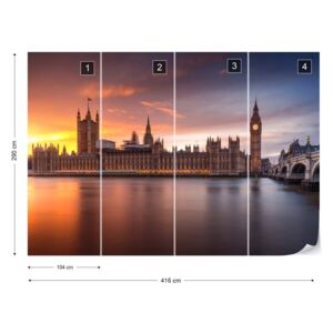 Fotótapéta GLIX - London Palace Of Westminster Sunset Nem szőtt tapéta - 416x290 cm