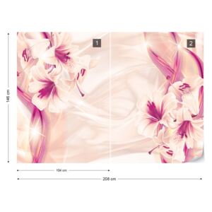 Fotótapéta GLIX - Modern Virágok Rózsaszín Tapet nețesute - 208x146 cm