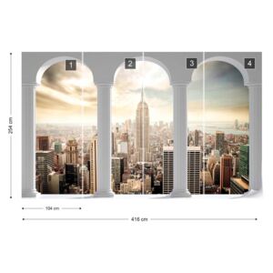 Fotótapéta GLIX - New York Városra 3D Nézet Boltív Nem szőtt tapéta - 416x254 cm