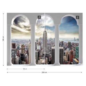Fotótapéta GLIX - New York Városra 3D Nézet Boltív Tapet nețesute - 208x146 cm
