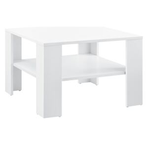 [en.casa]® Dohányzóasztal polccal nappali asztal 60x60x40 cm fehér