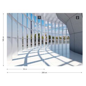 Fotótapéta GLIX - Város 3D Nézet A Modern Építészet Tapet nețesute - 208x146 cm