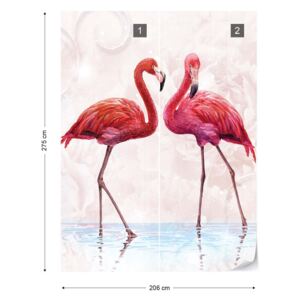 Fotótapéta GLIX - Modern Trópusi Flamingók Nem szőtt tapéta - 206x275 cm