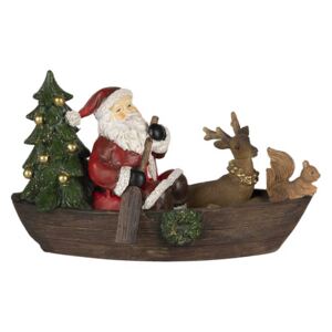 Mikulás csónakban karácsonyi dekorációs figura