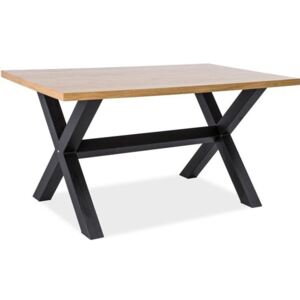 Asztal MH1844 90x150x75cm Tölgy + fekete