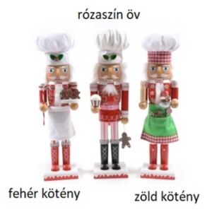 Fa Diótörő figura 36 cm szakácsruhában / Rózsaszín öves