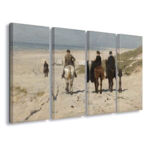 Vászonkép GLIX - Morning Ride Along The Beach, Anton Mauve 4 x 30x80 cm