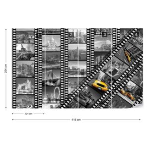 Fotótapéta GLIX - New York Város Filmnegatívok Nem szőtt tapéta - 416x254 cm