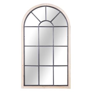 Ablak alakú tükör, fa kerettel, barna - MANOIR