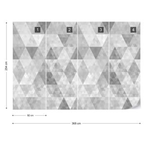 Fotótapéta GLIX - Modern Geometrikus Háromszögek Minta Szürke Nem szőtt tapéta - 368x254 cm