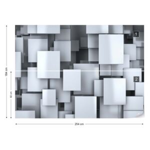 Fotótapéta GLIX - 3D Négyzetek Modern Design Papír tapéta - 254x184 cm