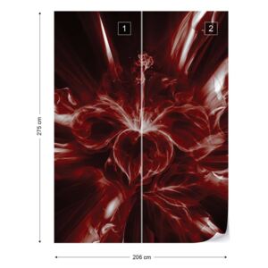 Fotótapéta GLIX - Absztrakt Virágos Art Vörös Fény Nem szőtt tapéta - 206x275 cm