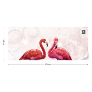Fotótapéta GLIX - Modern Trópusi Flamingók Nem szőtt tapéta - 250x104 cm