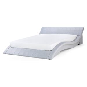 Szürke franciaágy - Szövet ágy ágyráccsal - 180x200 cm - VICHY