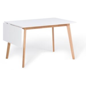 Fehér étkezőasztal - konyhaasztal - 120-155x80 cm - MEDIO