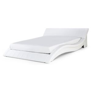 Fehér franciaágy - Bőr ágy ágyráccsal - 180x200 cm - VICHY