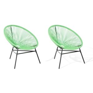 Trendi spagettivonalas kialakítású szék zöld színben 2db ACAPULCO