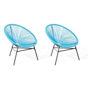 Trendi spagettivonalas kialakítású szék kék színben 2db ACAPULCO