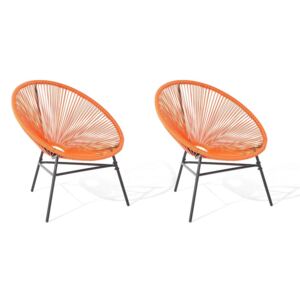 Trendi spagettivonalas kialakítású szék narancssárga színben 2db ACAPULCO