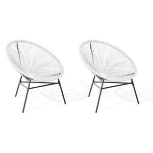 Trendi spagettivonalas kialakítású szék fehér színben 2db ACAPULCO