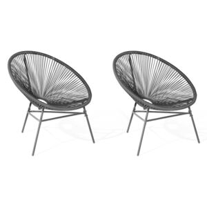 Trendi spagettivonalas kialakítású szék fekete színben 2db ACAPULCO