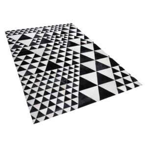 Modern fekete-fehér bőrszőnyeg 160 x 230 cm ODEMIS