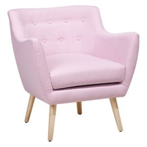 Kárpitozott pasztell rózsaszín retró fotel DRAMMEN