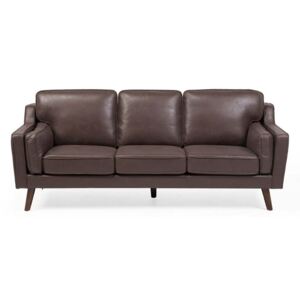 Elegáns 3 személyes barna kanapé LOKKA