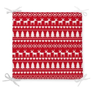 Santas Reindeer karácsonyi pamutkeverék székpárna, 42 x 42 cm - Minimalist Cushion Covers