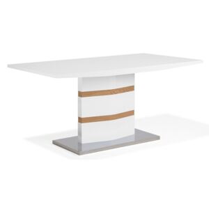 Étkezőasztal Fehér Tölgy Rozsdamentes Acél 160 x 90 cm FREMONT