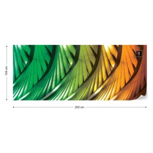 Fotótapéta GLIX - 3D Absztrakt Művészet Zöld És Narancs Nem szőtt tapéta - 250x104 cm