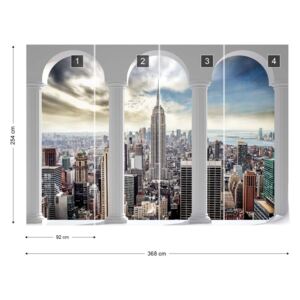 Fotótapéta GLIX - New York Városra 3D Nézet Boltív Papír tapéta - 368x254 cm