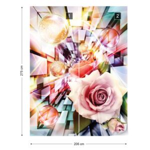 Fotótapéta GLIX - Roses 3D Illustion Modern Színes Kialakítás Nem szőtt tapéta - 206x275 cm