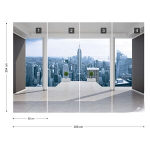 Fotótapéta GLIX - New York Városra 3D Nézet Penthouse Nem szőtt tapéta - 368x254 cm