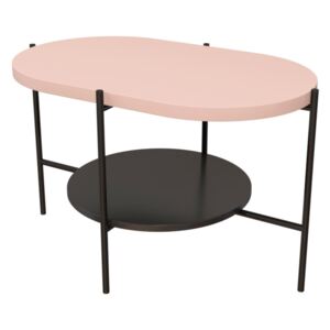 RING dohányzóasztal, 80x76x40, rózsaszín/fekete