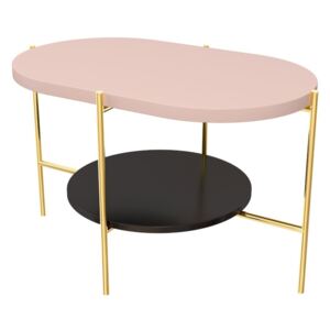 RING dohányzóasztal, 80x76x40, rózsaszín/arany