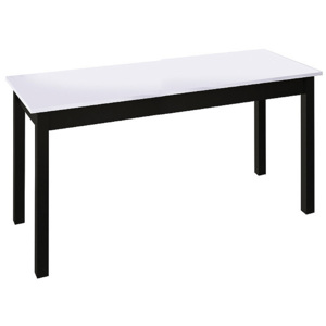 Étkező Asztal BORRA, 160x76x95, magasfényű fehér /fekete mat