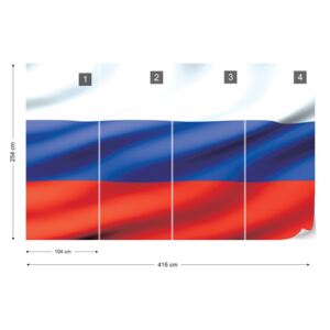 Fotótapéta GLIX - 3D Ben Zászló Oroszország Nem szőtt tapéta - 416x254 cm