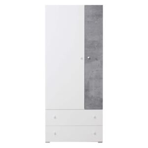 ME FABIO S3 ruhásszekrény Szín: Fehér / beton