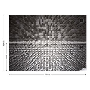 Fotótapéta GLIX - Fekete-Fehér Modern 3D Pixel Tervezés Nem szőtt tapéta - 254x184 cm