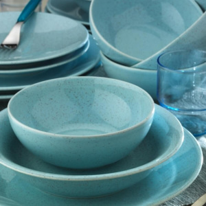 Fantine 24 részes kék porcelán tányér szett - Kutahya