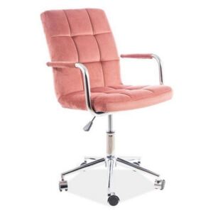KEDE Q-022 VELVET gyerek szék, 51x87-97x40, bluvel 52, rózsaszín